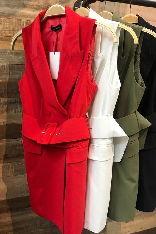 CHALECO-VESTIDO CARMIN LARGO