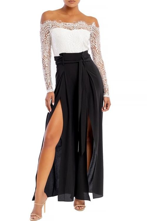 JUMPSUIT ENCAJE NEGRO/BLANCO