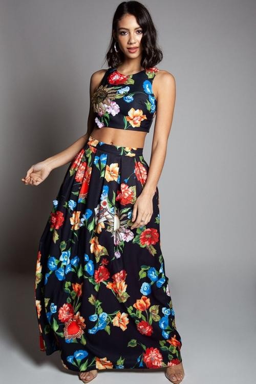 MAXI SET MARIEL NEGRO FLORAL