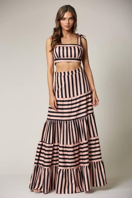 MAXI SET STRIPE TOP FALDA