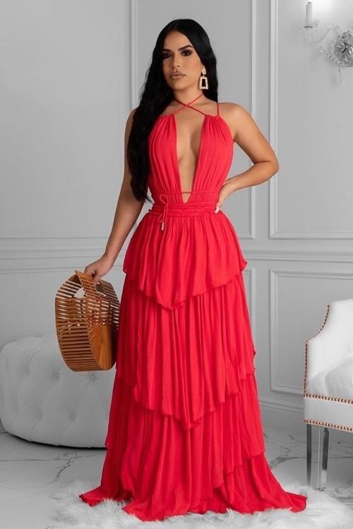 MAXI VESTIDO ITZAMARAY CORAL