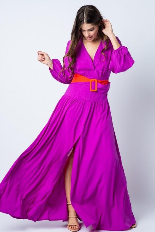 MAXI VESTIDO MADI VIOLETA/NARANJA