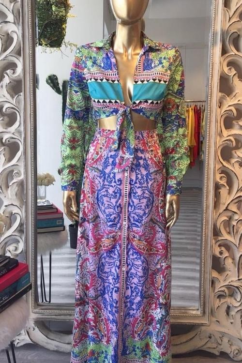 MAXI VESTIDO SANDRA ABSTRACTO AZUL