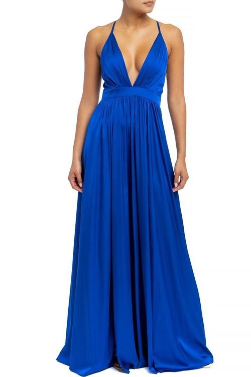 MAXI VESTIDO SATIN AZUL