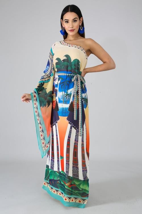 MAXI VESTIDO TAHITI UNA MANGA