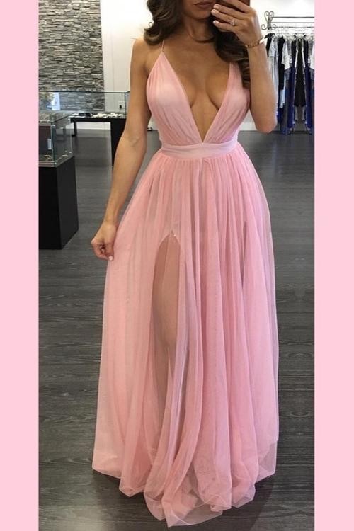 MAXI VESTIDO TULLE ROSA