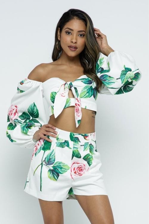 SET RENATA FLORAL SHORT