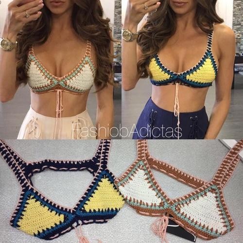 TOP TEJIDO MULTICOLOR AMARILLO/AZUL