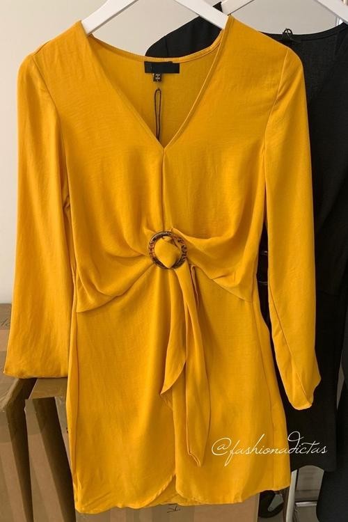 VESTIDO AMBAR MOSTAZA