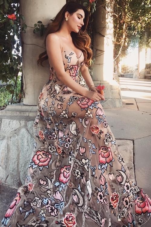 VESTIDO BLOSSOM NUDE ROSAS