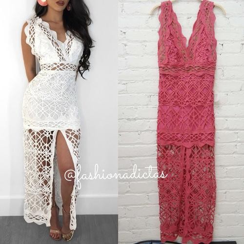 VESTIDO PINK BORDADO ENCAJE.